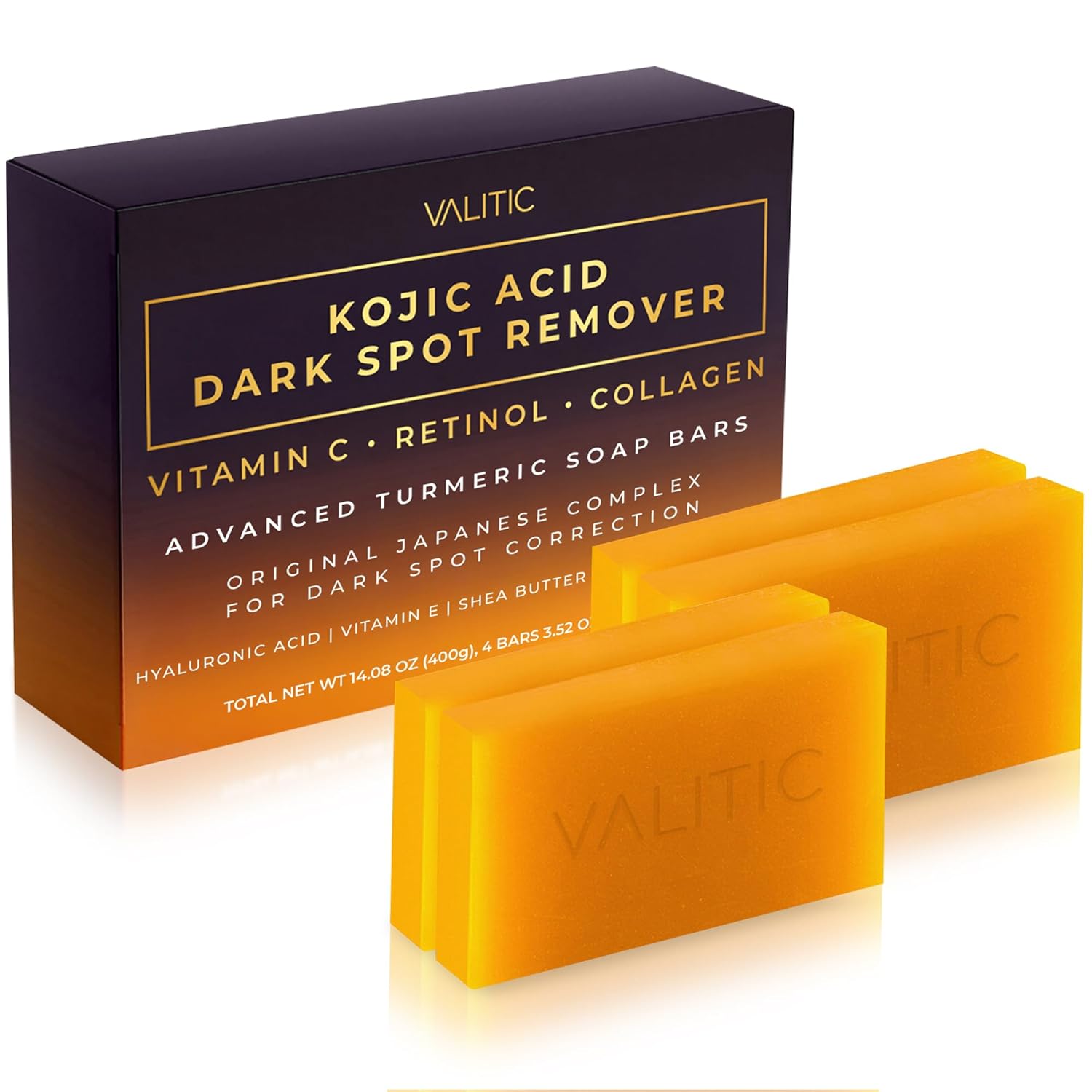 VALITIC Kojic Acid Dark Spot Remover Soap Bars with Vitamin C